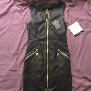 Thomas Wylde Black Sleeveless Leather Dress